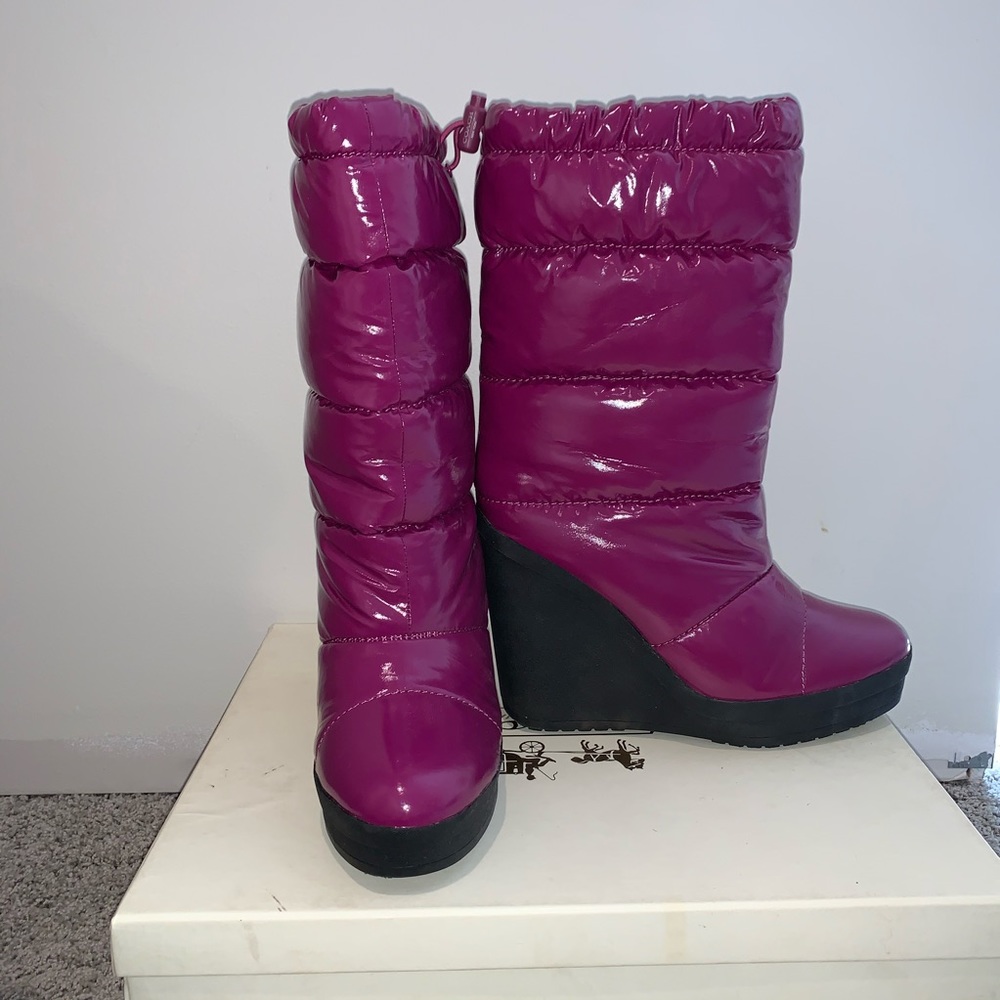 Coach Farran Sport Patent Puffy Winter Boots